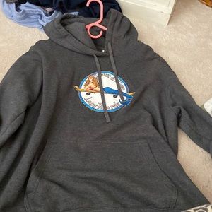 over sized grey sweatshirt